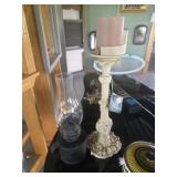 Heavy Candlestick and  kerosene lamp