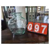 large bubbly glass vase