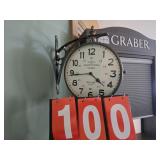 double sided clock wall hanging