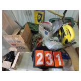 contents of table tools hardware trailer lights