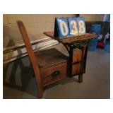 antique school desk wood