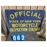 vintage NY motorcycle inspection sign