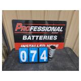 professional battery metal sign