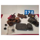 pressed steel diecast wood toy lot
