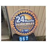 NAPA 24000 mile sign