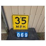 35 MPH sign