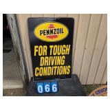 Penzoil tough driving condition metal sign