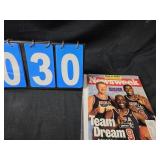 signed Larry bird Magic Johnson Micheal Jordan mag