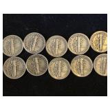 10 mercury dimes silver