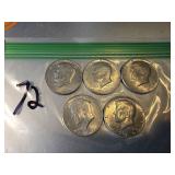 Kennedy half dollars silver clad 1 1965 4 1966
