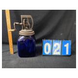 Dazey butter churn Cobalt blue glass