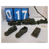 Tootsie toy midge dinkey military steel toy lot