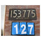 1921 Mass license plate