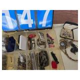 organizer of different collectibles cuff links o\