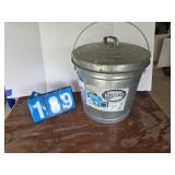 bucket galvanized with lid good shape
