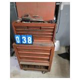 rolling toolbox red and contents