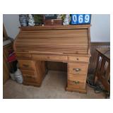 Pine roll top desk
