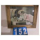 victorian gold guilded frame girl laying down