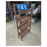 wood folding book shelf antique
