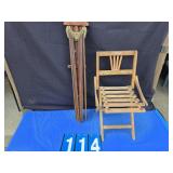 Kids chair and antique drying rack