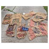 advertising burlap feed sacks