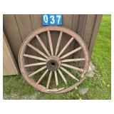 large heavy wagon wheel