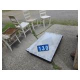 enamel top table and 4 chairs