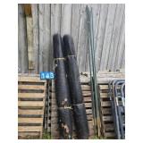 2 rolls 7ft x100 plastic fencing with 5 posts