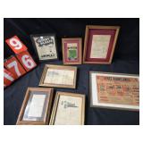 Vintage items in frames advertising