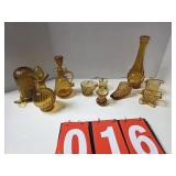 Amber Glass miniatures and fairy lamp