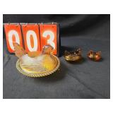 Hens on Nest amber glass L.e. smith or Indiana