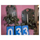 candle holder wall decor and items on floor
