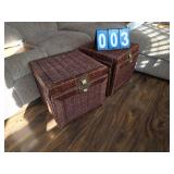 end tables wicker with storage inside