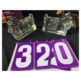 Glass scottie dog book ends