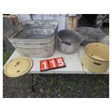 wash tub enamel ware pots more