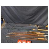fishing pole lot some bamboo rods