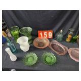 depression glass green milk decor