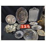 Silver plate stainless and aluminum serving items