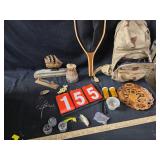 fishing items and net camelpack