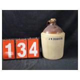 stoneware jug J.W. Evenden Co.