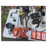 drills vise Mac tools tape measure lot