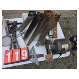 hand saws bench grinders tool lot