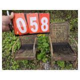 spring back chairs metal antique