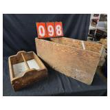wood box and tool caddy antique