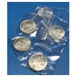 Lot of 5 1968 Silver 25 Cent Coins