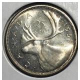 1958 25 Cent Silver Canada- High Grade