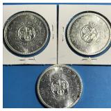 3x 1964 Silver Dollars Canada