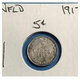 1917 Newfoundland 5 Cents