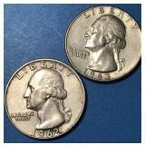 1962D & 1963 USA 25 Cents