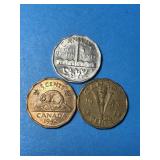 3x Canada 5 Cents